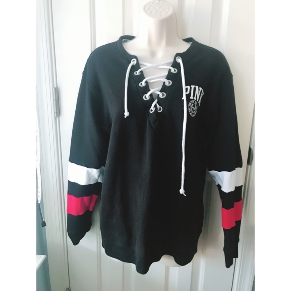 PINK Tie-Up Oversized Sweater